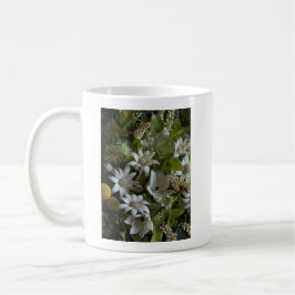 Elegant White Flannel Flower Minimalist Botanical Kaffeetasse