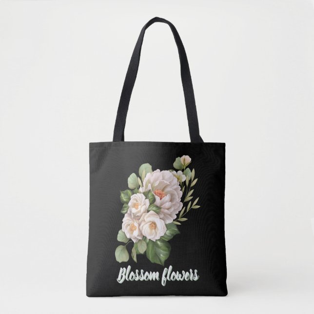 Elegant white floral bouquet with green leaves tasche (Vorderseite)
