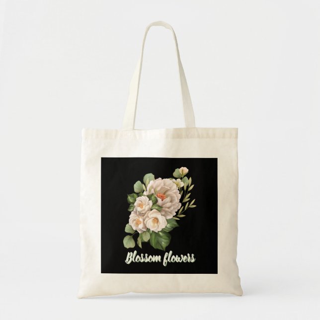 Elegant white floral bouquet with green leaves tragetasche (Vorne)