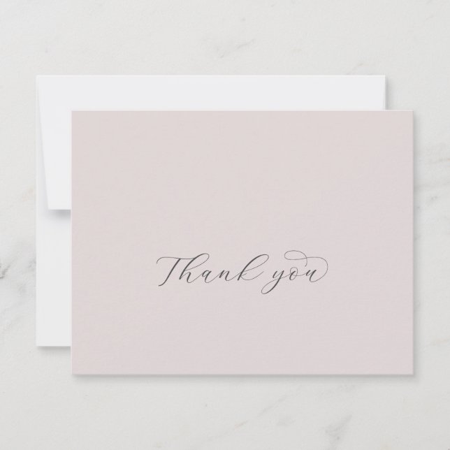Elegant White Floral Coordinated | Blush Mauve Dankeskarte (Vorderseite)
