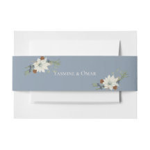 Elegant White Floral Dusty Blue