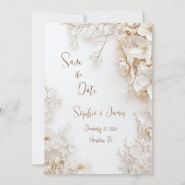 Elegant White Floral Save the Date Einladung