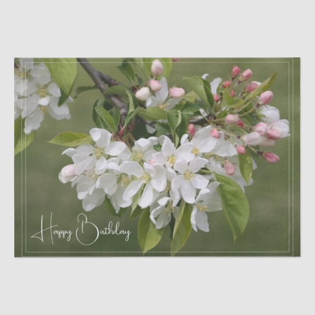 Elegant White Floral Seidenpapier (Vorderseite)