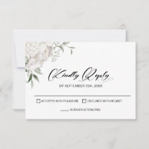 Elegant White Floral Wedding RSVP