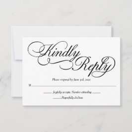 Elegant White Formal Wedding RSVP Karte
