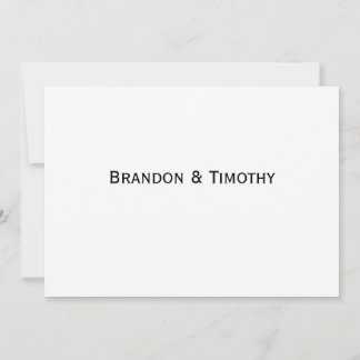 Elegant White Gay Wedding RSVP Card Einladung
