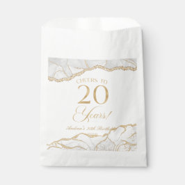 Elegant White Gold Agate 20. Geburtstagsparty Geschenktütchen