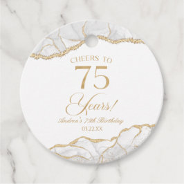 Elegant White Gold Agate 75. Geburtstagsparty Geschenkanhänger