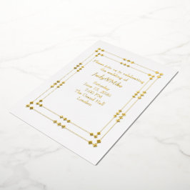 Elegant White & Gold Art Deco Foil Invitation Folieneinladung