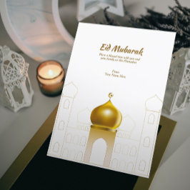 Elegant White | Gold Dome Islamic Grußkarte Einladung