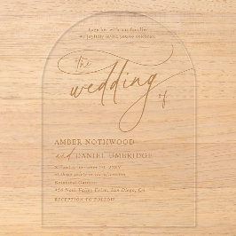 Elegant White Gold Floral Arch Wedding Acryleinladungen