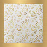 Elegant White Gold Floral Fliese<br><div class="desc">Weiße Fliese mit goldenem Blumenmuster.</div>