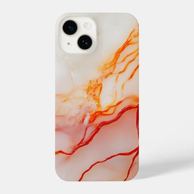 Elegant White & Gold Marble Pattern iPhone 14 Hülle (Rückseite)