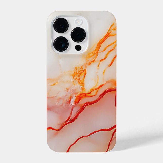 Elegant White & Gold Marble Pattern iPhone 14 Pro Hülle (Rückseite)