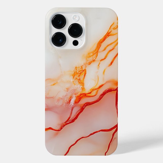 Elegant White & Gold Marble Pattern iPhone 14 Pro Max Hülle (Rückseite)