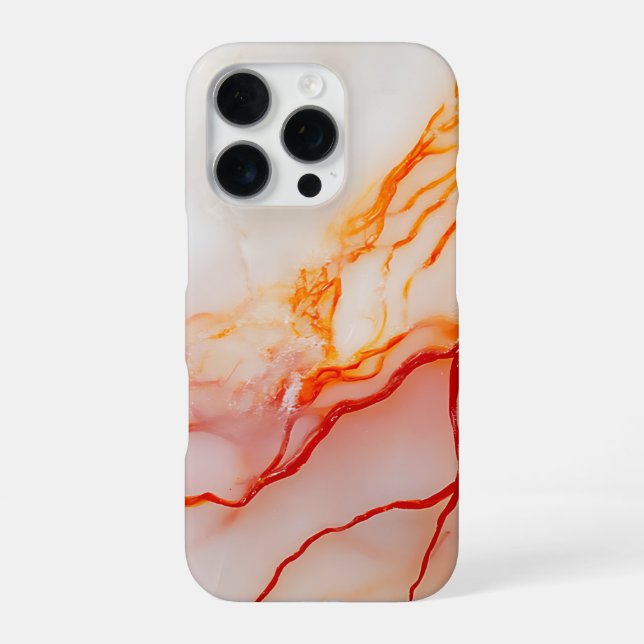 Elegant White & Gold Marble Pattern iPhone 16 Pro Hülle (Rückseite)