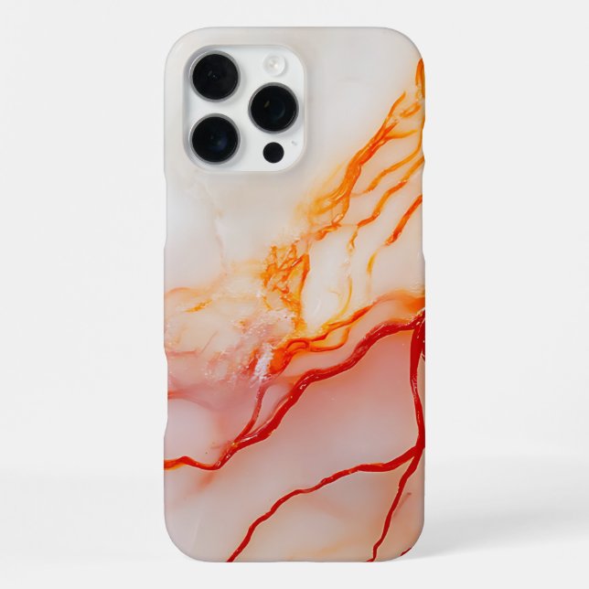 Elegant White & Gold Marble Pattern iPhone 16 Pro Max Hülle (Rückseite)