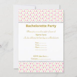ELEGANT WHITE GREEN PINK BACHELORETTE EINLADUNG