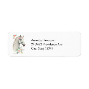 Elegant White Horse Boho Floral