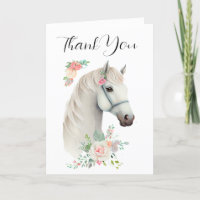 Elegant White Horse Boho Floral