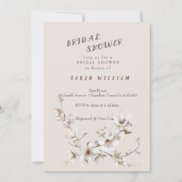 Elegant White & Ivory Blossom Bridal Shower Einladung