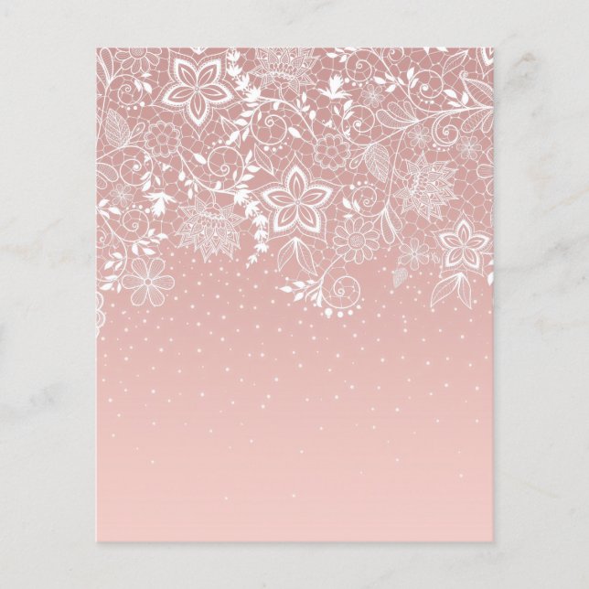 Elegant white lace floral and confetti design flyer (Vorne)