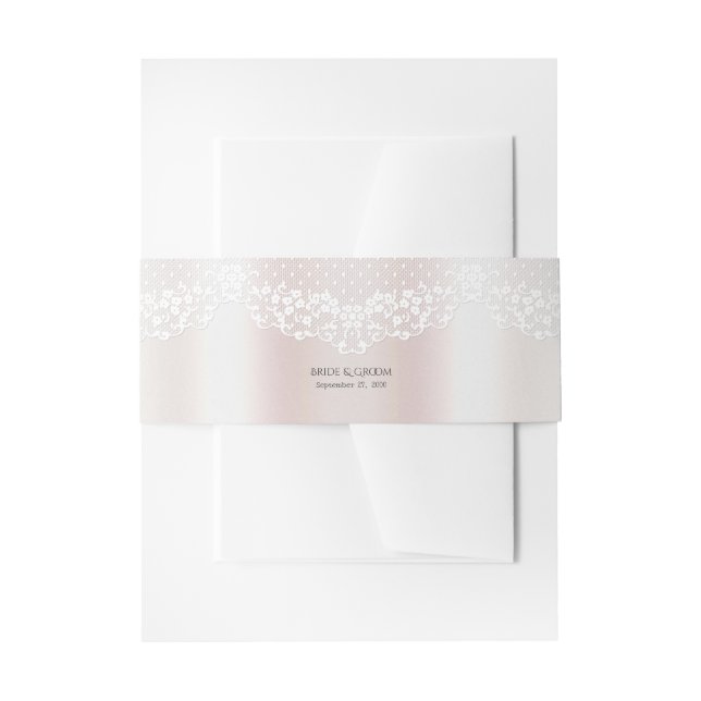 Elegant White Lace Floral Einladungsbanderole (Vorderseite Beispiel)