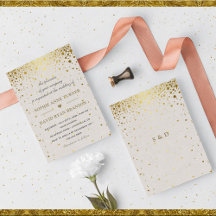 Elegant White Leather Gold Confetti Wedding
