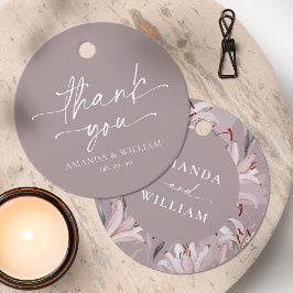 Elegant White Lily Wedding Vielen Dank Tag Geschenkanhänger