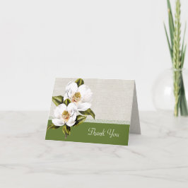 Elegant White Magnolias Wedding Vielen Dank Dankeskarte