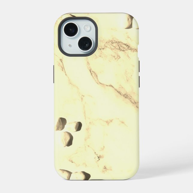 Elegant White Marbel iPhone 15 Hülle (Rückseite)