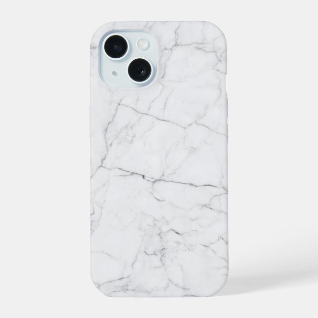 Elegant White Marble  iPhone 15 Hülle (Rückseite)