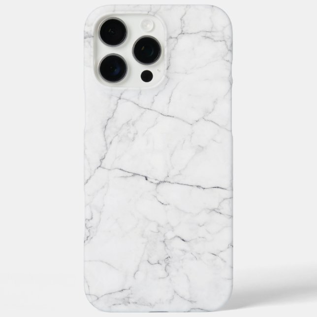 Elegant White Marble iPhone 16 Pro Max Hülle (Rückseite)