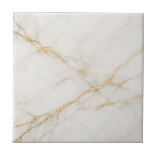 Elegant White Marble with Gold Veins Ceramic Tile Fliese