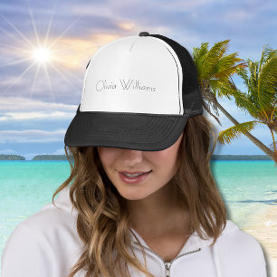Elegant White Monogram Stilvoll modern Minimalis Truckerkappe