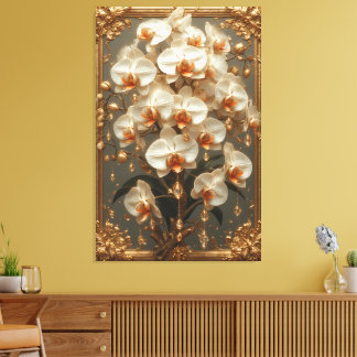 Elegant White Orchid Bouquet Leinwanddruck