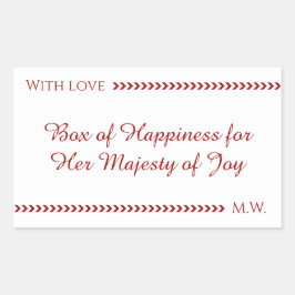 Elegant White & Red Sticker For Her Majesty Of Joy