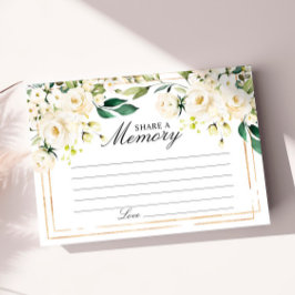Elegant White Rose Funeral Share a Memory Card RSVP Karte