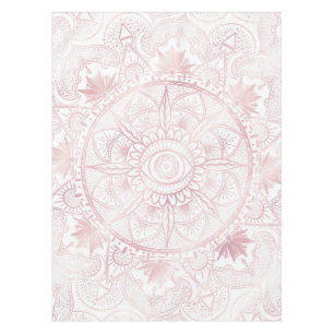 Elegant White Rose Gold Eye Sun Moon Mandala Tischdecke