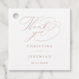 Elegant White Rose Gold Script Wedding Vielen Dank Geschenkanhänger