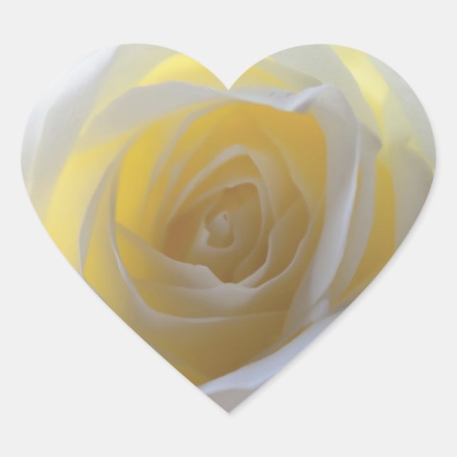 Elegant White Rose Herz-Aufkleber (Vorderseite)