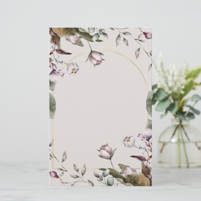 Elegant White Rose Stationery | Besondere Anlass Briefpapier (Stehend Vorderseite)