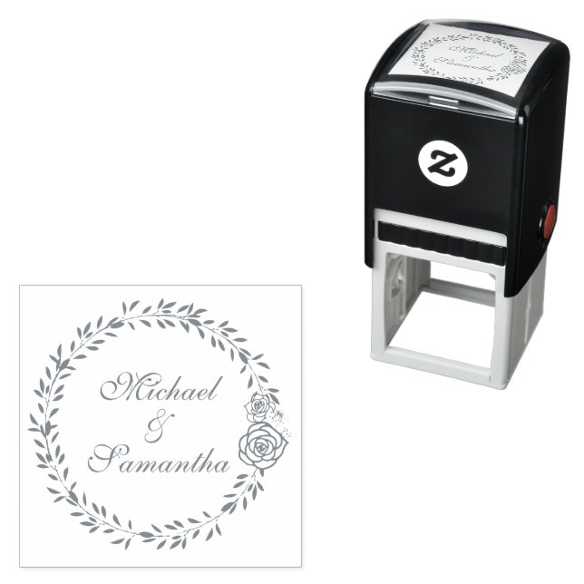 Elegant White Rose und Lilies Wedding Permastempel (Beispiel)