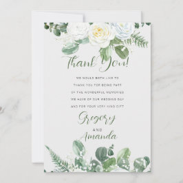 Elegant White Roses & Greenery Einladung