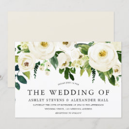 Elegant White Roses Schöne Hochzeit Einladung