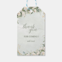 Elegant White Roses Wedding Thank You
