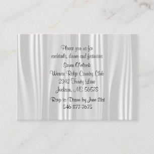 Elegant White Satin Begleitkarte