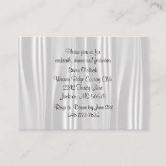 Elegant White Satin Begleitkarte