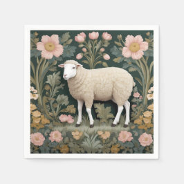 Elegant White Sheep William Morris Inspiriert Serviette