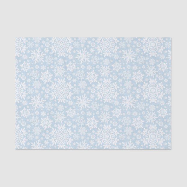 Elegant White Snowflake (Frost Blue) Seidenpapier (Vorderseite)